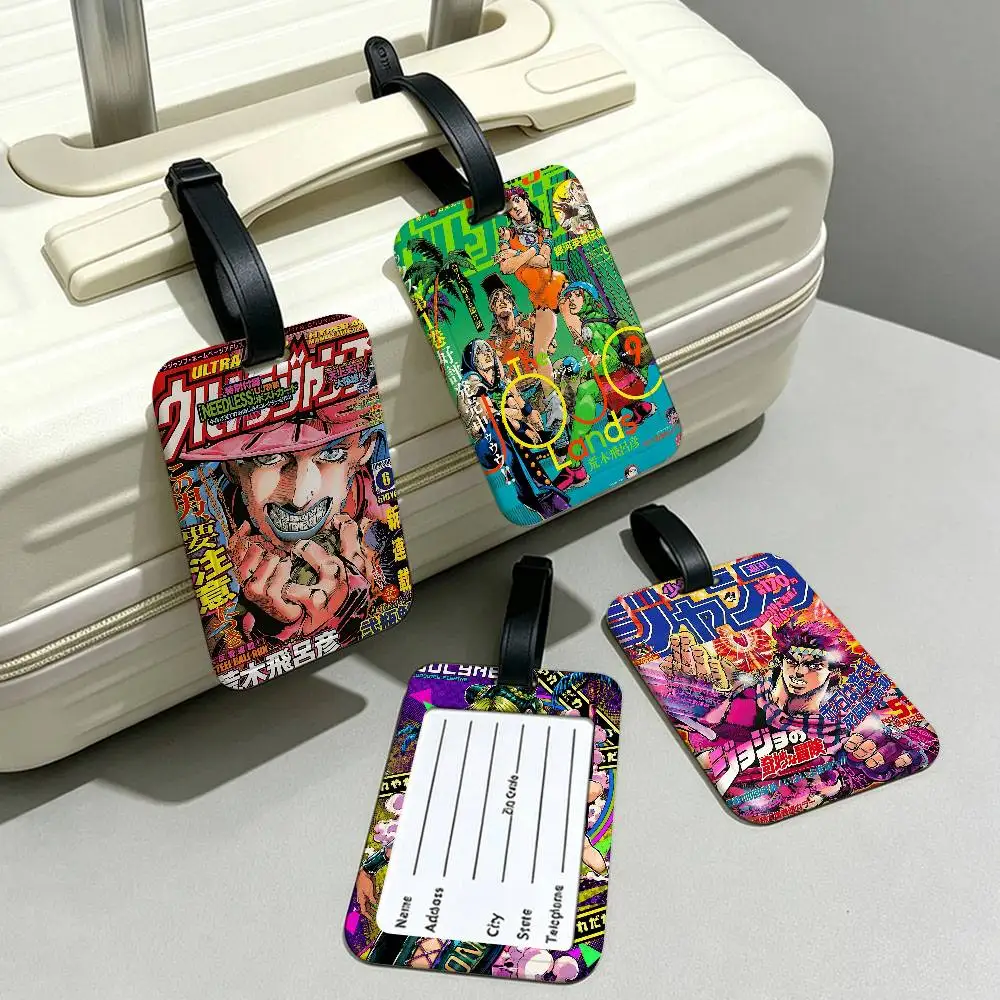 JoJo Bizarre Adventure Cute Anime Lightweight Anti lost PVC Luggage Tag Removable Info Card Sleeve Backpack Travel Accessory