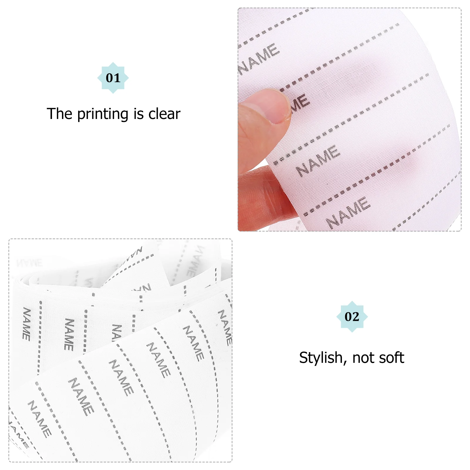 2 Sets Name Belt Clothing Label Apparel DIY Iron Clothes Tag Washable Labels Writable