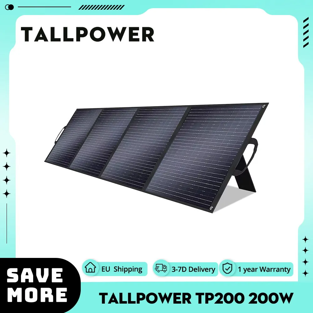 TALLPOWER TP200 200W Portable Foldable Solar Panel, Portable Solar Charger, 24% Energy Conversion Efficiency