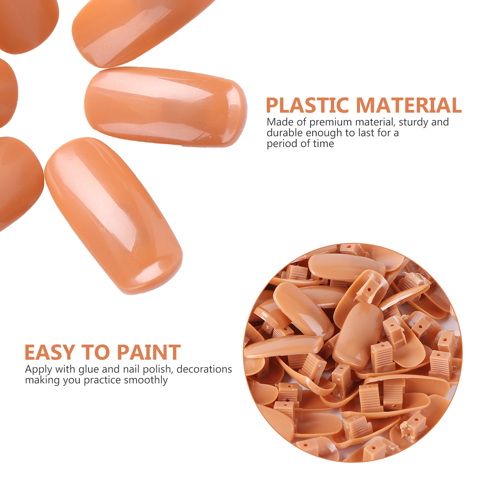 

200pcs False Artificial Practice Training Tips For Art Diy Home Salon Use Durable Sturdy Nail Art Accessories Practice Nail Tips