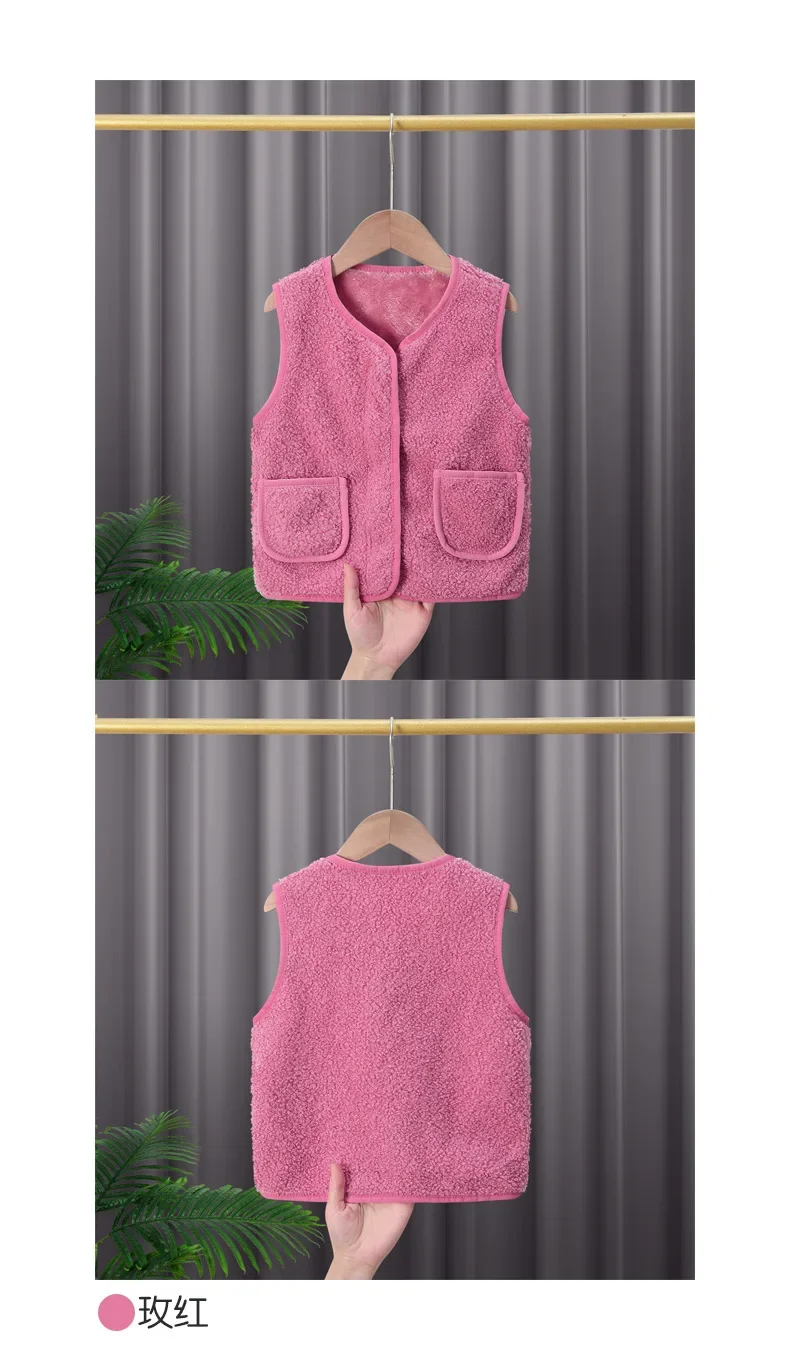 Neue Herbst-Winter-Fleece-Weste für Jungen und Mädchen, Baby-Freizeitweste, weiche, atmungsaktive Kinder-Innenweste, winddichte Alltagsjacke für Kinder – Detail 9