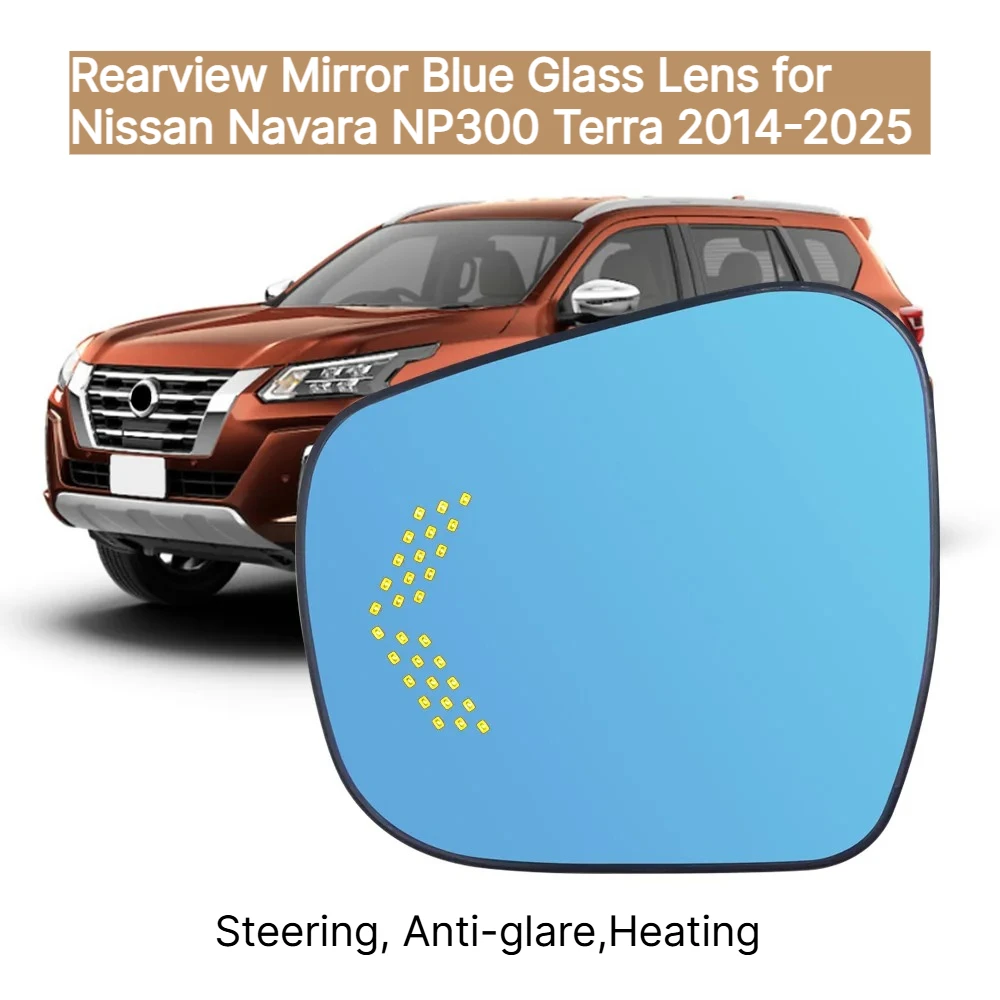 For Nissan Navara NP300 Terra 2014-2025 LED Car Rearview Mirror Dynamic Sequential Turn Singnal Anti Glare Heating Car Modify