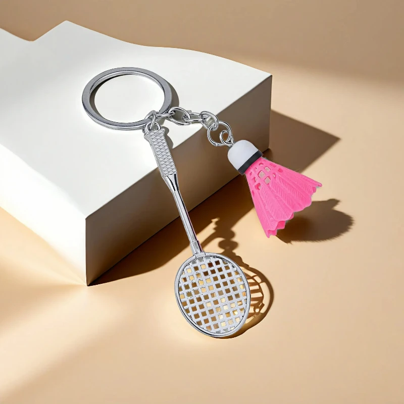 Noter New Creative 4 Colors Badminton Keychain Unisex Metal Holder Pendent Keyring Backpack Charm Leisure Versatile Accessories