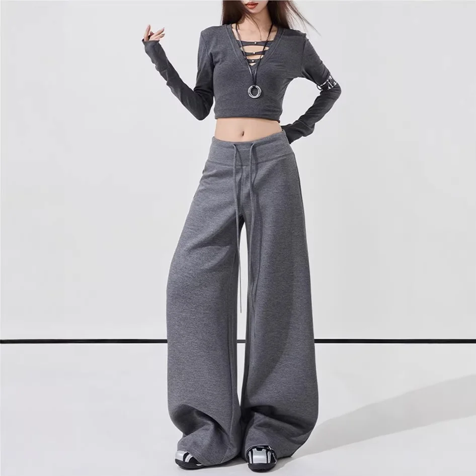 Women's Slim Wide Leg Pants Draped Straight Yoga Casual Sport Sweatpants for Active Lifestyle