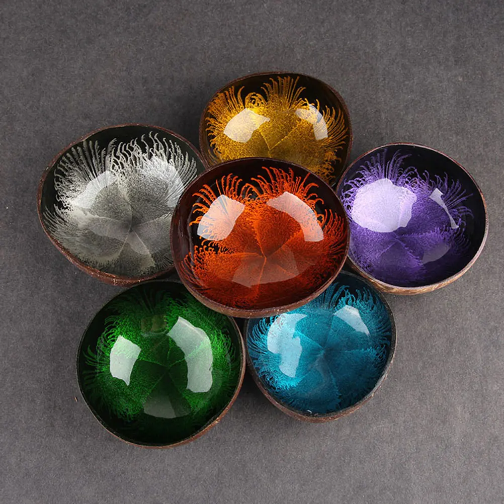 

2 Pcs Coconut Shell Bowl Funny Candy Decoration Storage Bamboo Snack Bowls Keys