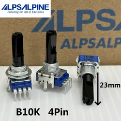 1pcs，Single loop rotary potentiometer，ALPS RK11 103B 4Pin，The shaft length is 22.5 mm，DJ mixer volume knob