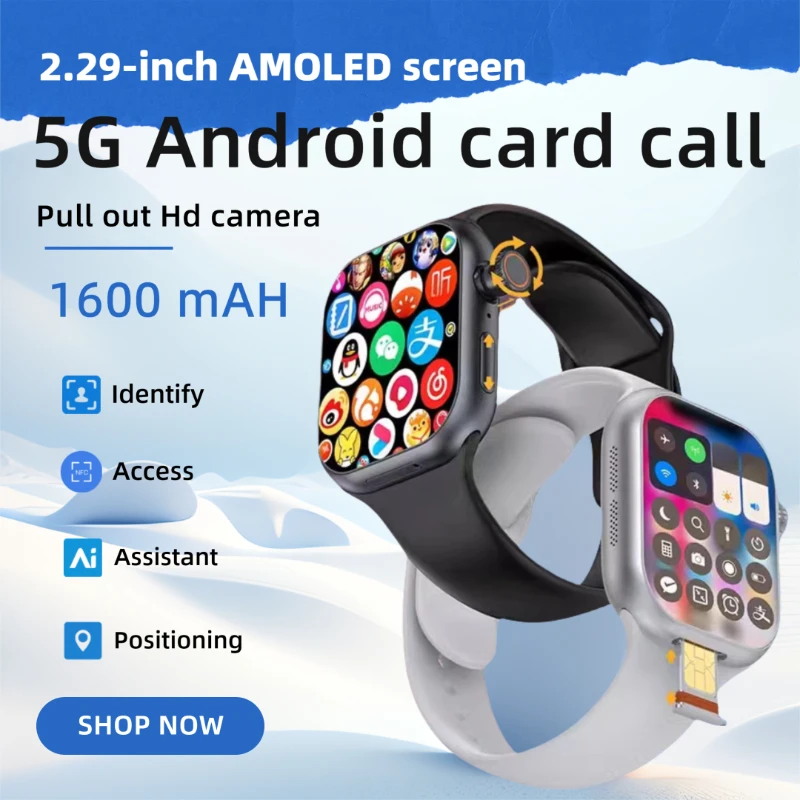 

CD20 Новые умные часы 5G Global Edition, 2,29-дюймовый AMOLED-экран, 180 ° Вращающаяся камера, SIM-карта, Wi-Fi, GPS, Видеозвонок