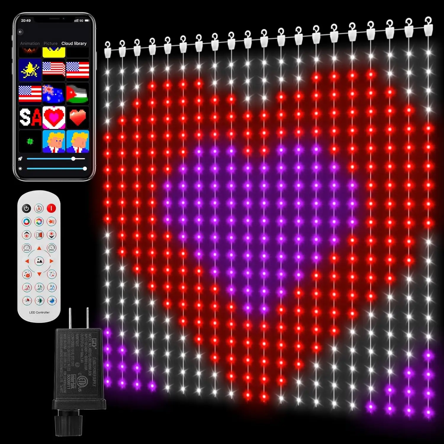 

400LED Smart Curtain Fairy Lights String 6.6x6.6FT Color Changing Dynamic DIY Fairy String with APP Remote for Bedroom Decor