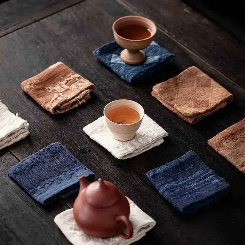 Tea Towel Thickened Cotton Super Absorbent Kettle Wiping Towel Heat Insulation Cloth Cleaning Cloth Mat