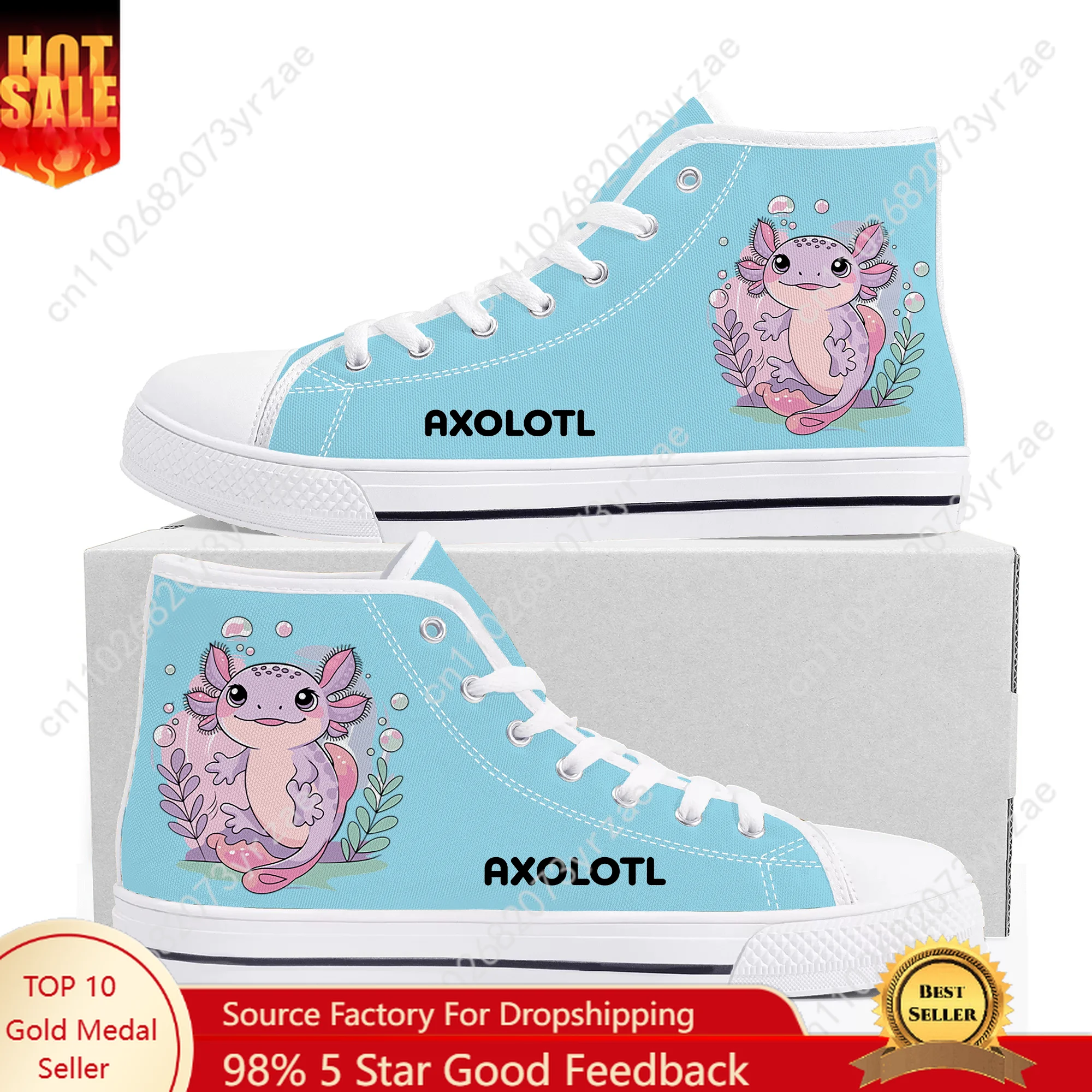 

Высокие кроссовки Axolotl высокого качества, мужские и женские парусиновые кроссовки для подростков, повседневная обувь с индивидуальным модным узором, обувь на заказ