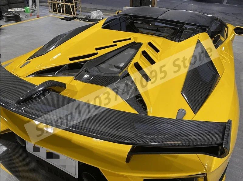 Real Carbon Fiber Rear Trunk Side Body Kit Fender Vent Trim Cover For Lamborghini Aventador LP700 LP720 LP750