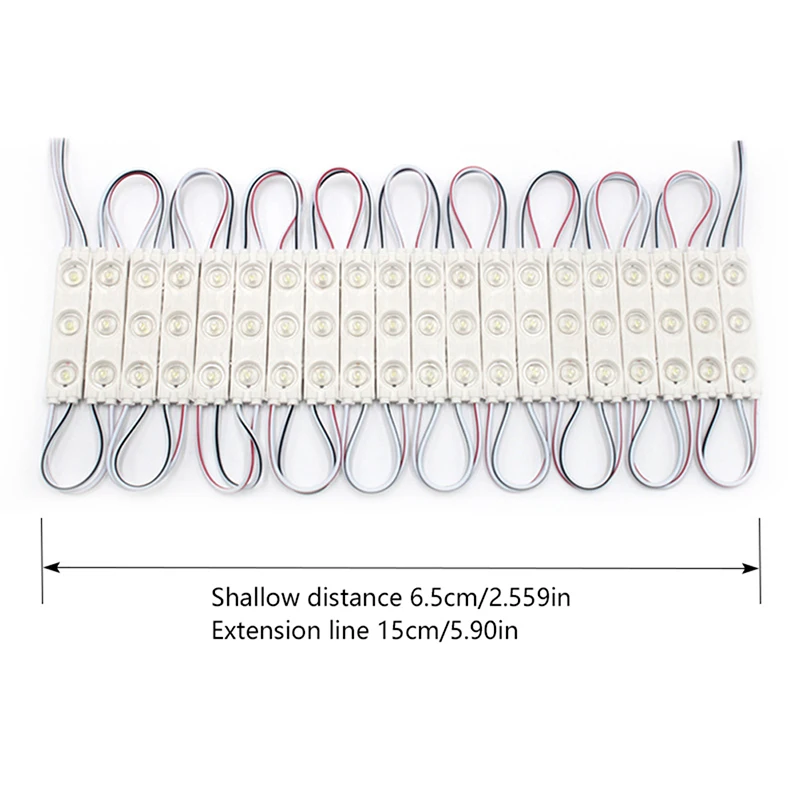 20pcs/lot  DC12V LED Module 3 SMD 5054 Cool White/Red Color Waterproof IP66 Super Bright Backlight for Signage