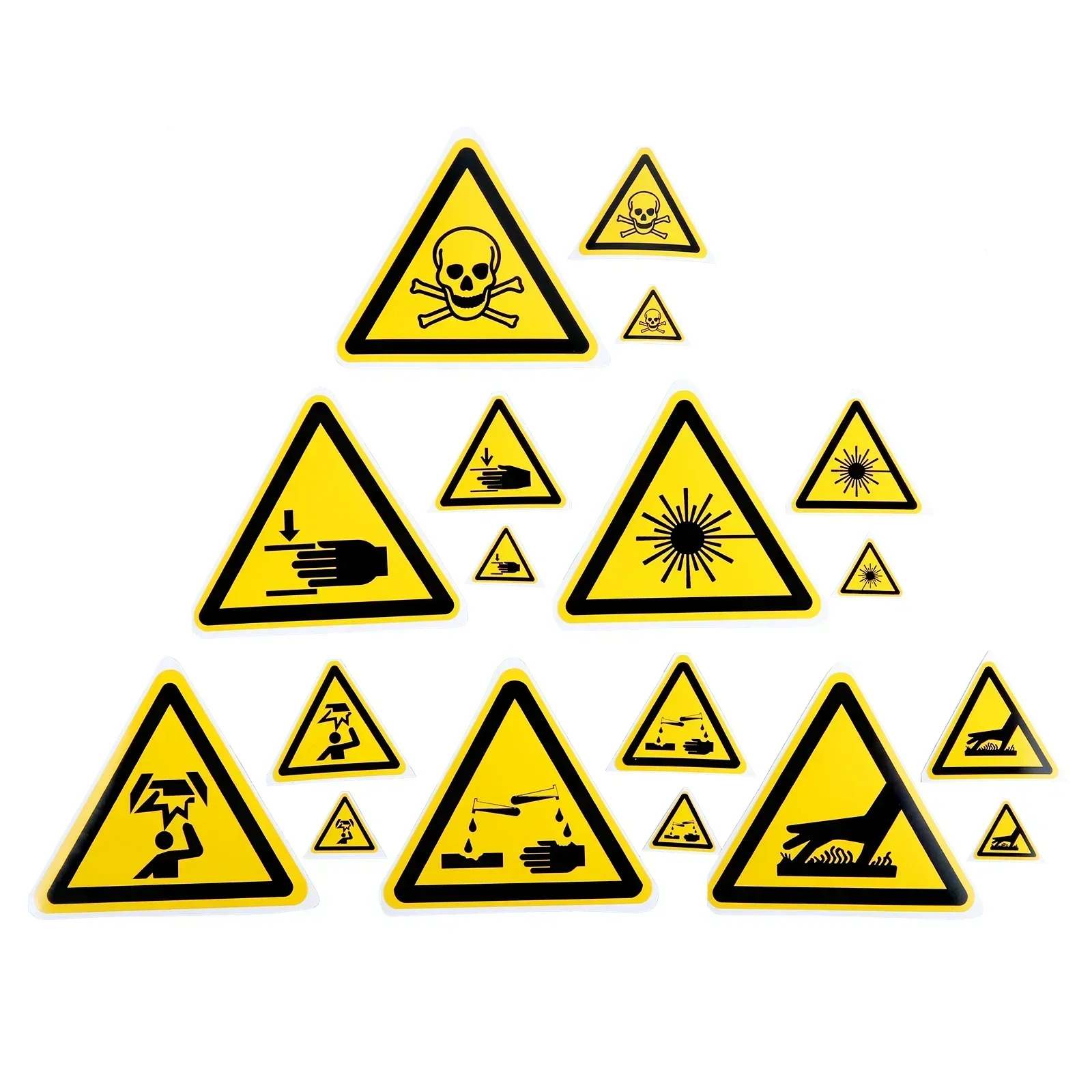 5Pcs Warning Sticker Toxic/Laser Sign Safety Labels Water-Proof Oil-Proof Tear-Resistant Warning Tags Wall Machine Sticker