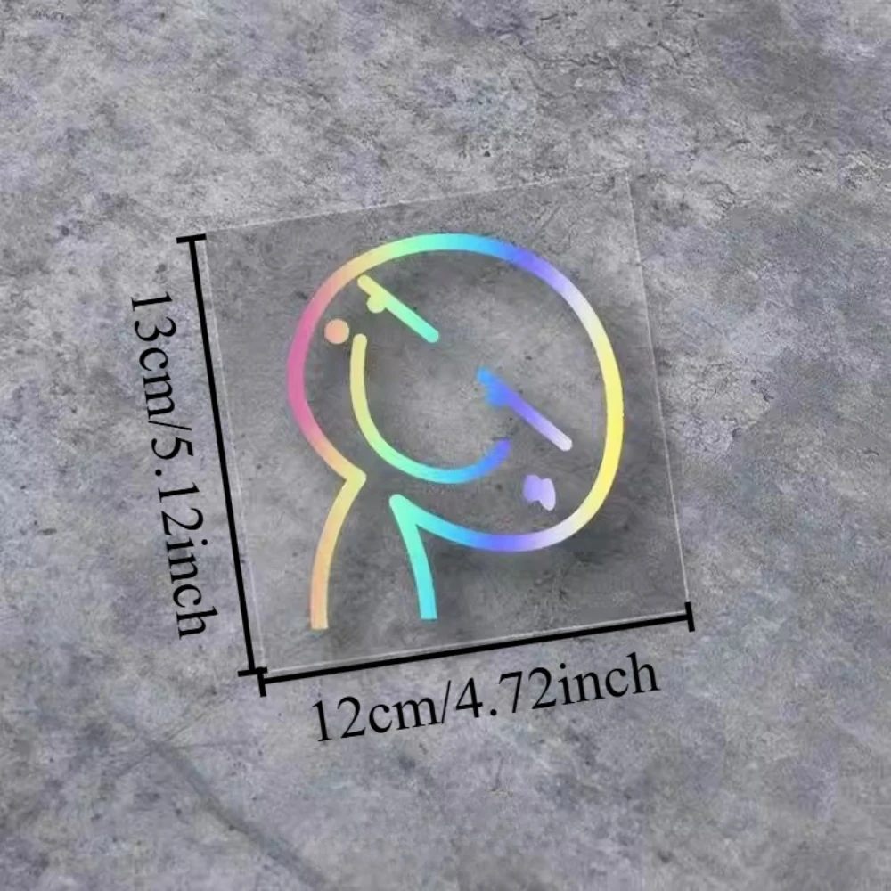 1Pc Funny Smiley Face Vinyl Sticker, Waterproof UV Resistant Decal for Car Body, Multi Colors Available, Holiday Gift