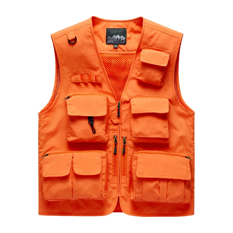 Outdoor Leisure Vest Men\'s New Multi-Pocket Breathable Outdoor Sports Coat High-Quality Design Leisure Vest Men Large size 5XL