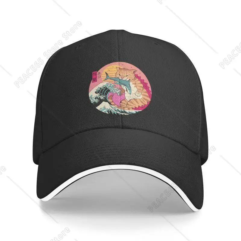 

Fashion Neko Wave Kaiju Cat Baseball Cap Unisex Adult Japanese Vaporwave Adjustable Dad Hat Men Women Sun Protection