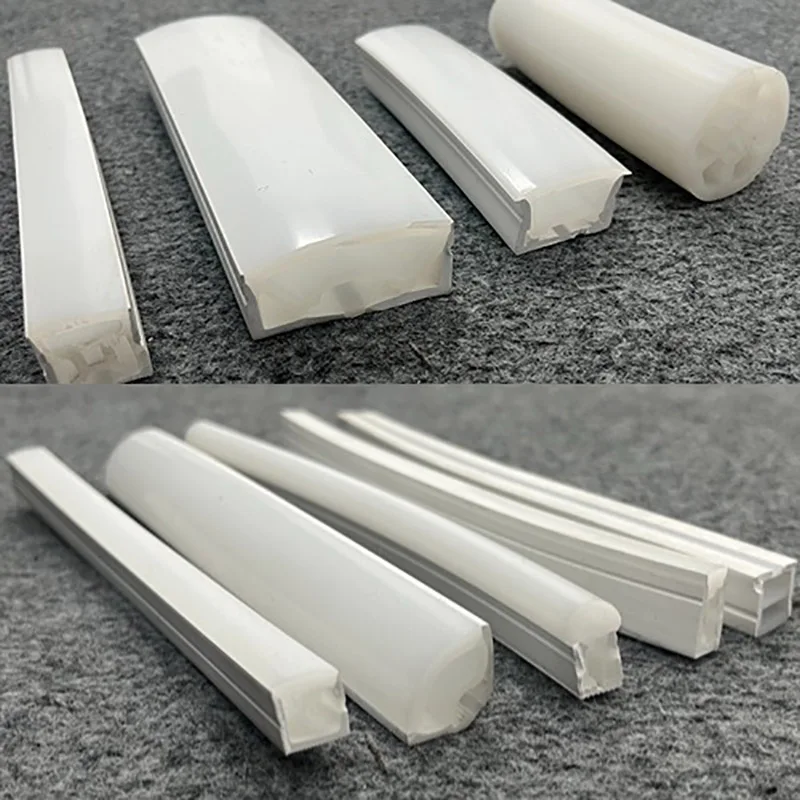 Recessed Black White Neon Rope Tube Silica Gel Diffuser Channel Flexible LED Linear Strip Light WS2811 WS2812B Waterproof IP67