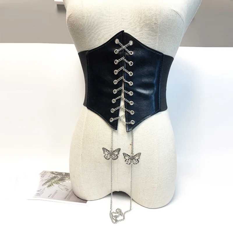 Corsé de cadena de vendaje para mujer, moldeador de cuerpo de cintura, Bustier Sexy debajo del busto, cinturón adelgazante, Ceinture femenino