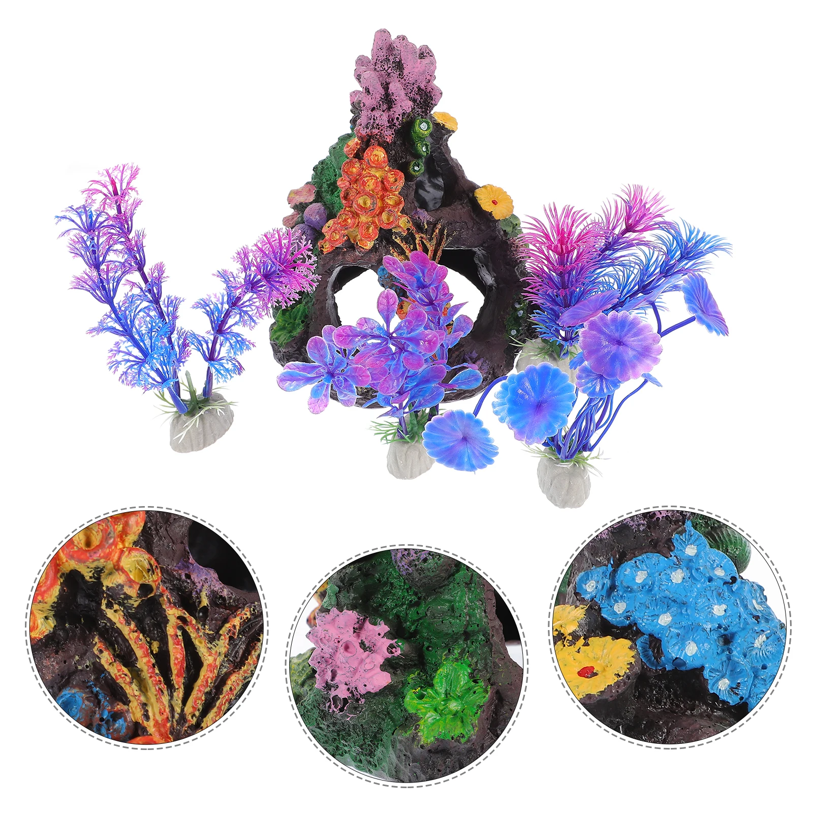 

5pcs Aquarium Fake Plants Coral Reef Decor Fish Tank Accessories Artificial Coral Shelter Realistic Decorative Landscape Diy