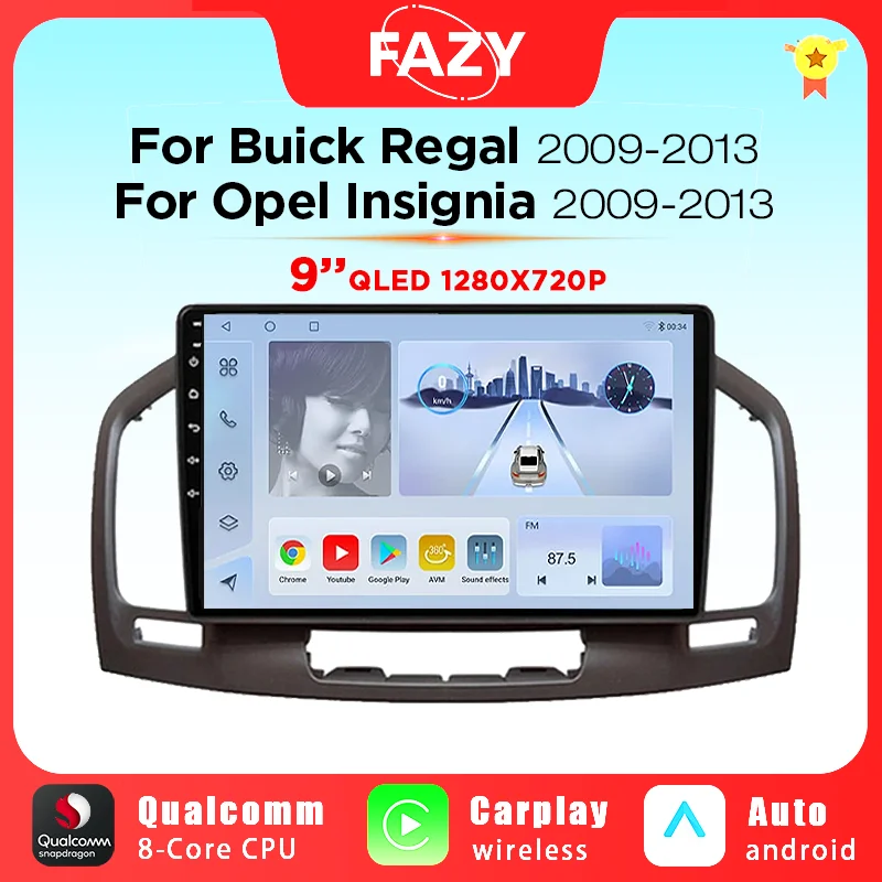 

Wireless Carplay Android Auto For Buick Regal For Opel Insignia 2009-2013 Car Radio Multimedia Video Player 4G GPS Navi Qualcomm