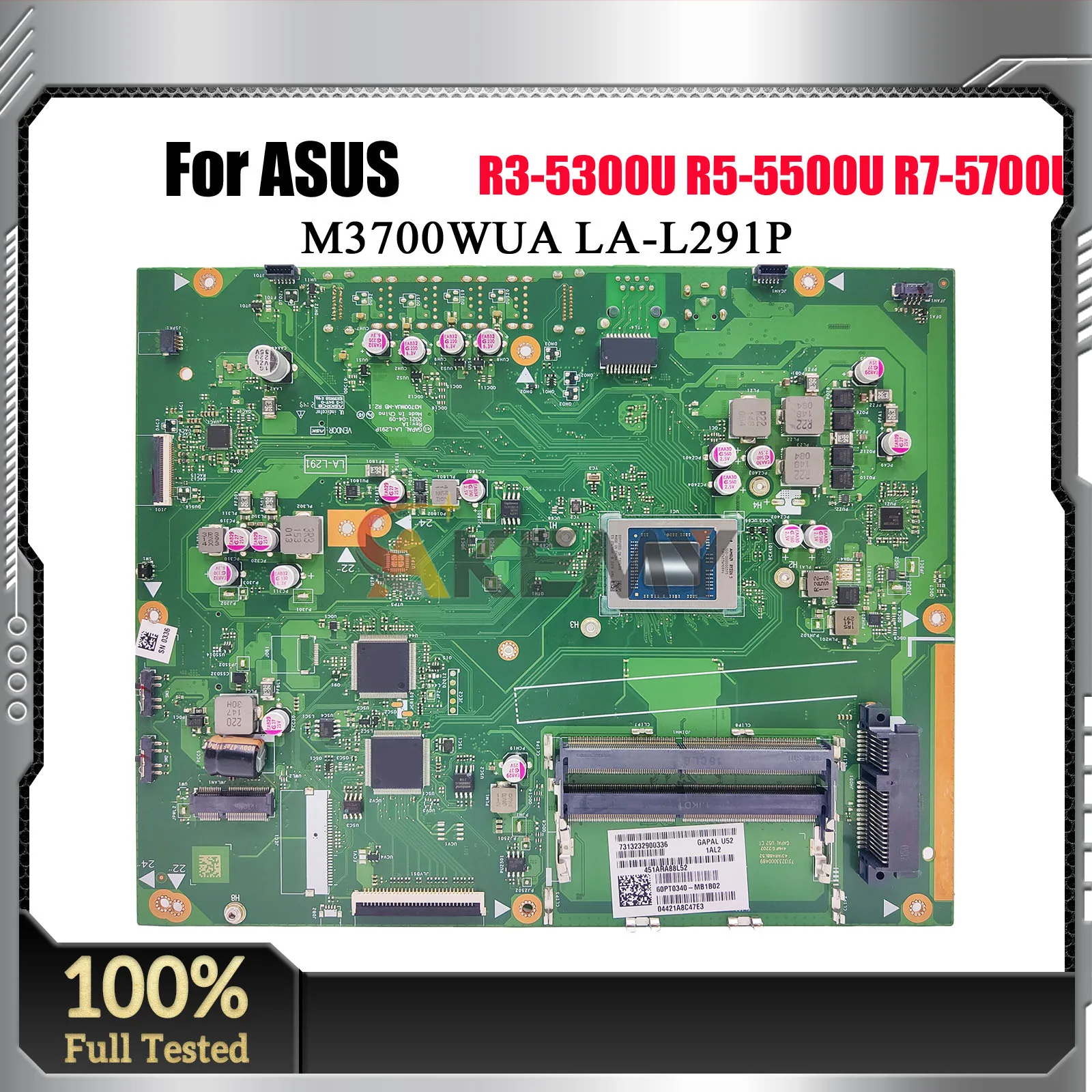M3700WUA LA-L291P Laptop Mainboard For ASUS All-in-One M3700W Laptop Motherboard With R3-5300U R5-5500U R7-5700U CPU 100% Tested