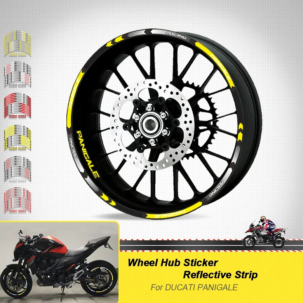 Motorcycle Sticker Rim Tire Decals Accessories Wheels Hub Reflective Stripe Set For DUCATI 899 959 1199 1299 Panigale R V4 V2 S