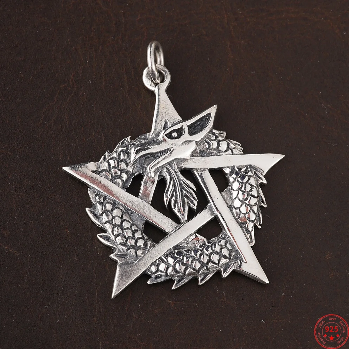 

BOCAI S925 Sterling Silver Pendants for Women Men Retro Hollow Hexagram Spiral Dragon Charm Amulet Fashion Jewelry Wholesale