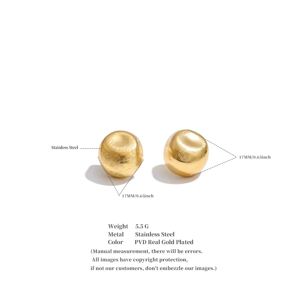 Yhpup 14k Metalldrahtzeichnung Edelstahl Quadratisch Geometrisch Leicht Ohrstecker für Damen Mode Einfacher Einzigartiger Schmuck – Detail 1