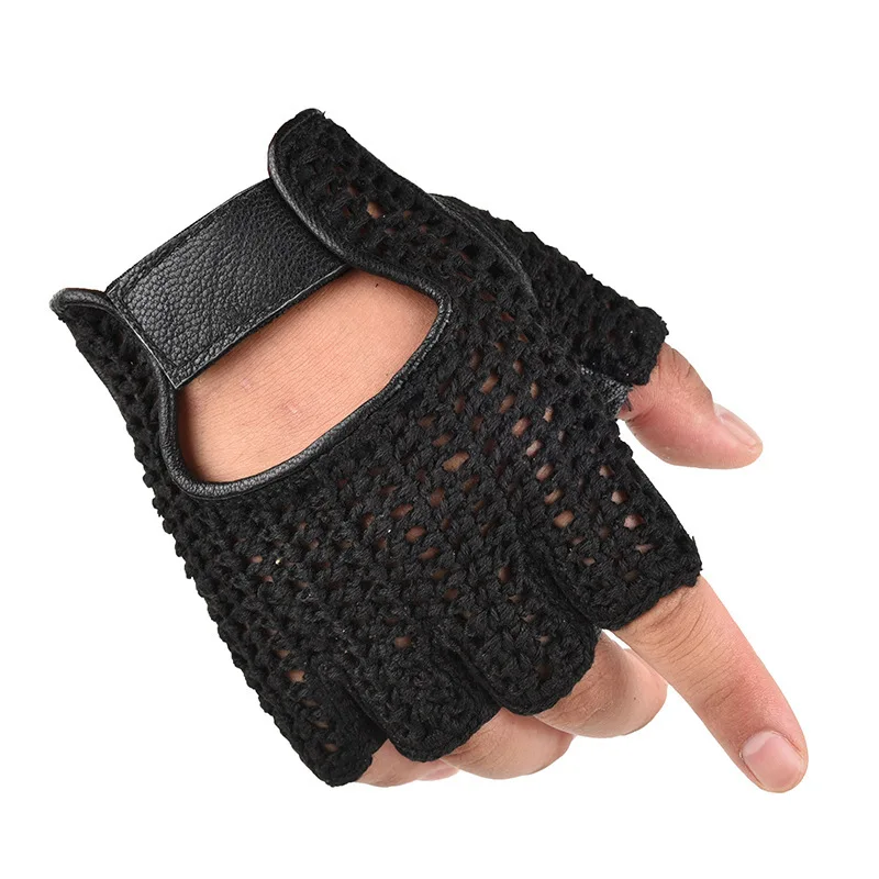 Sheepskin Leather Mesh Breathable Summer Fitness Sports Exercise Training Gym Gloves Multifunction Non-slip Tactical Gloves