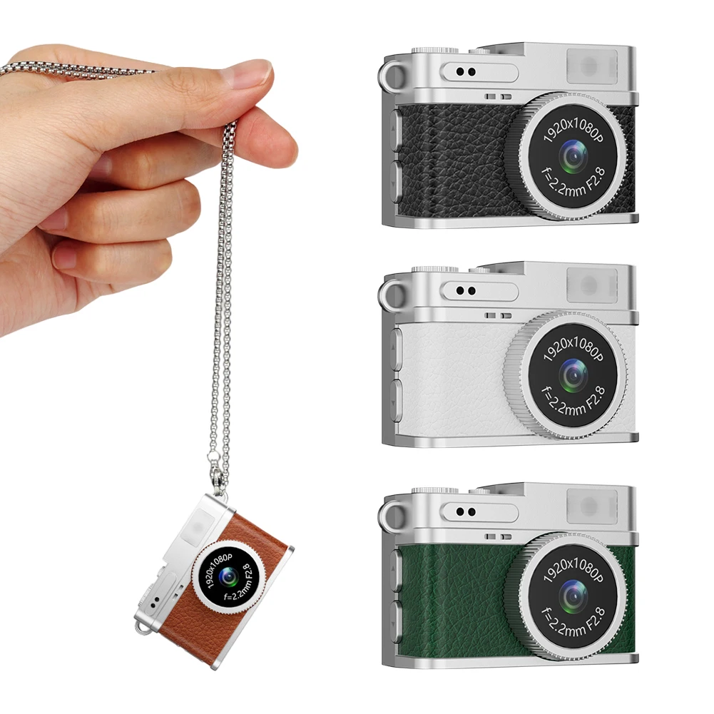 Retro Digital Camera 1080P Pocket Video Recorder with LED Flash Light Tiny Camera for Travel Gift for Kids Students