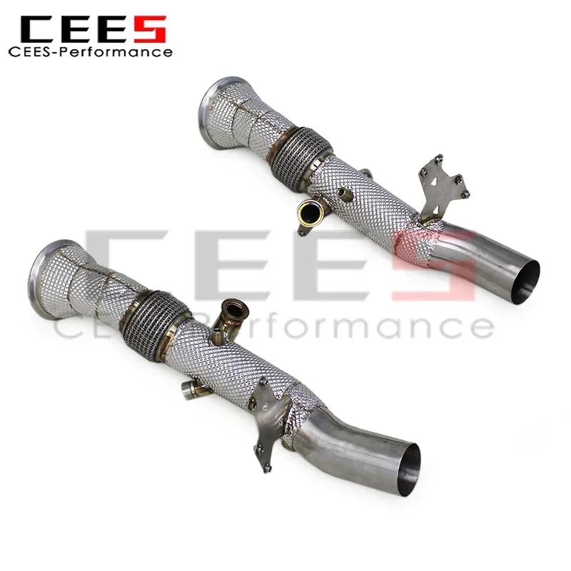 cees Free Flow Downpipe for Ferrari 296 GTB V6 3.0T 2021- Heat Shield SUS304 Car Accessories Exhaust Downpipe Straight Down Pipe