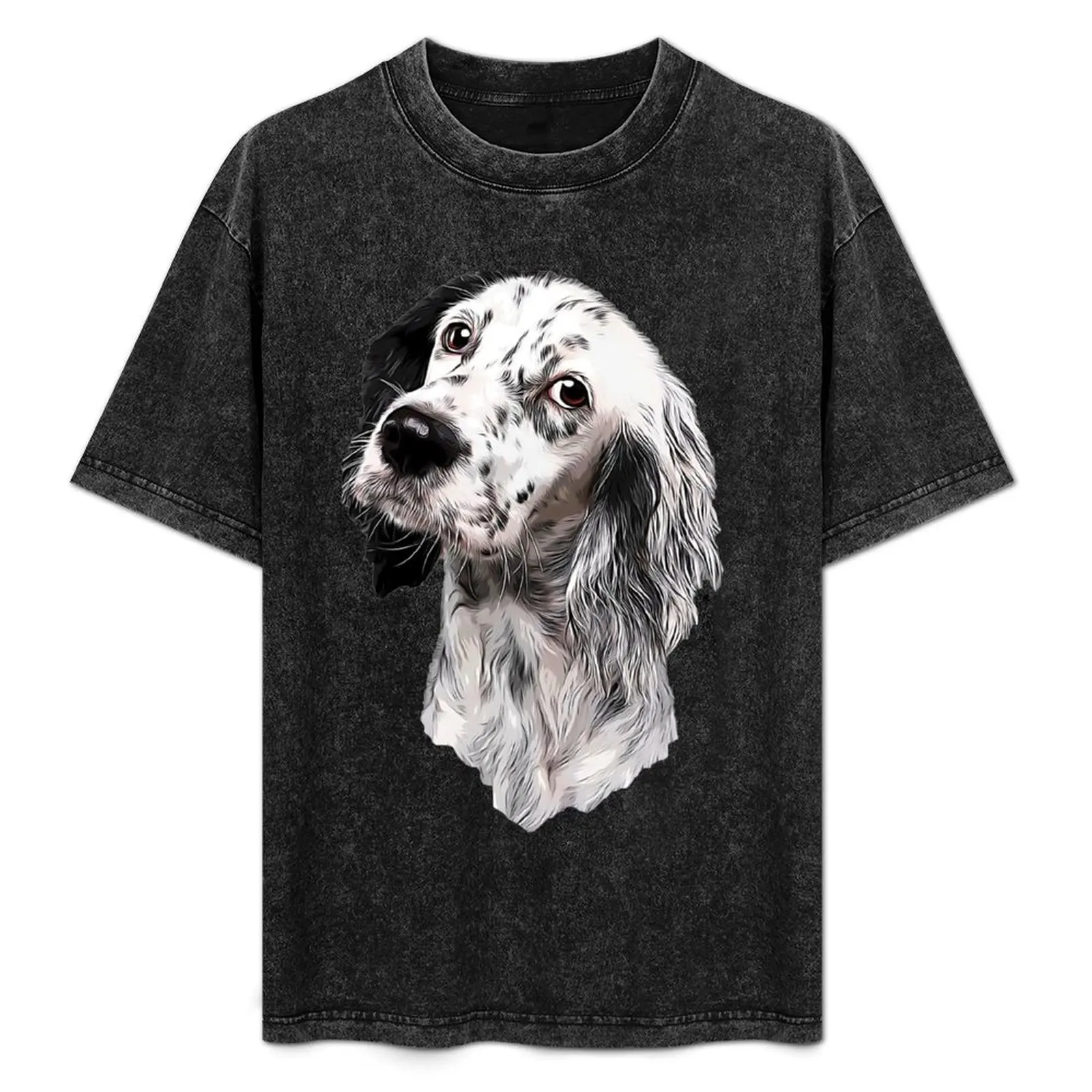 

English Setter T-Shirt valentines clothes Short sleeve tee blue lock shirts graphic oversized t shirt men