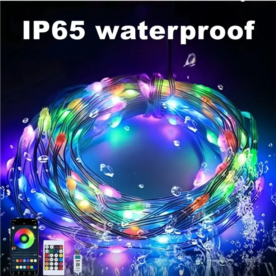 WS2812B APP بلوتوث USB LED سلسلة الجنية أضواء Dreamcolor IC لتقوم بها بنفسك مهرجان الحفلات أضواء للأشجار الزفاف الديكور جارلاند مصباح