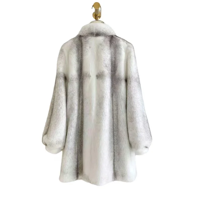 Women's dress Winter sweat de mujerWomen's whole mink Stand-up collar fashion mink coat medium length fur coat looks slim winter