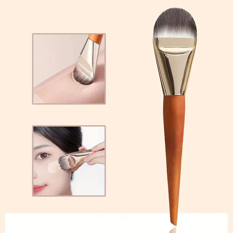 3/2/1pcs Ultra Thin Foundation Brush Soft Hair Thin Face Contour Brush Flat Contour Brush Blending Foundation Cream Makeup Tools