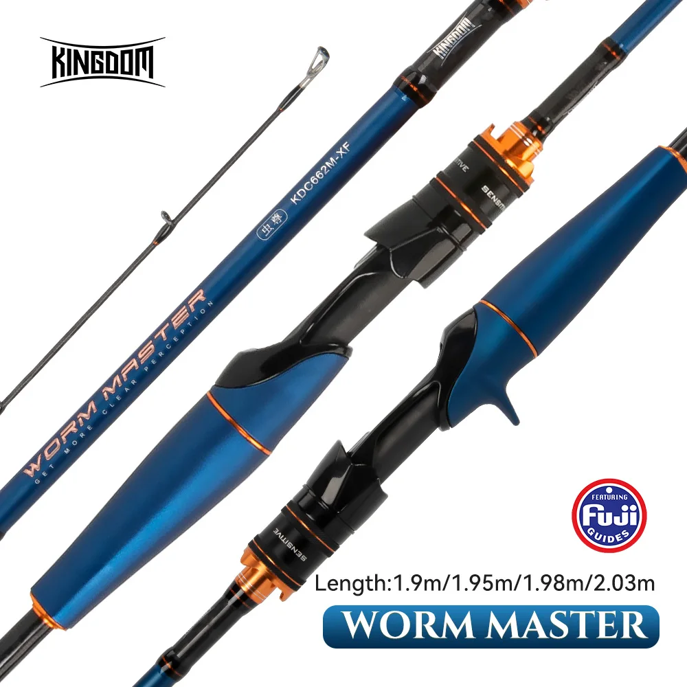 

Kingdom WormMaster 1.9/1.95/1.98/2.03m 40T Carbon Casting Spinning Fishing Rods Fuji Guide Baitcasting Travel 3g-28g XF Lure Rod