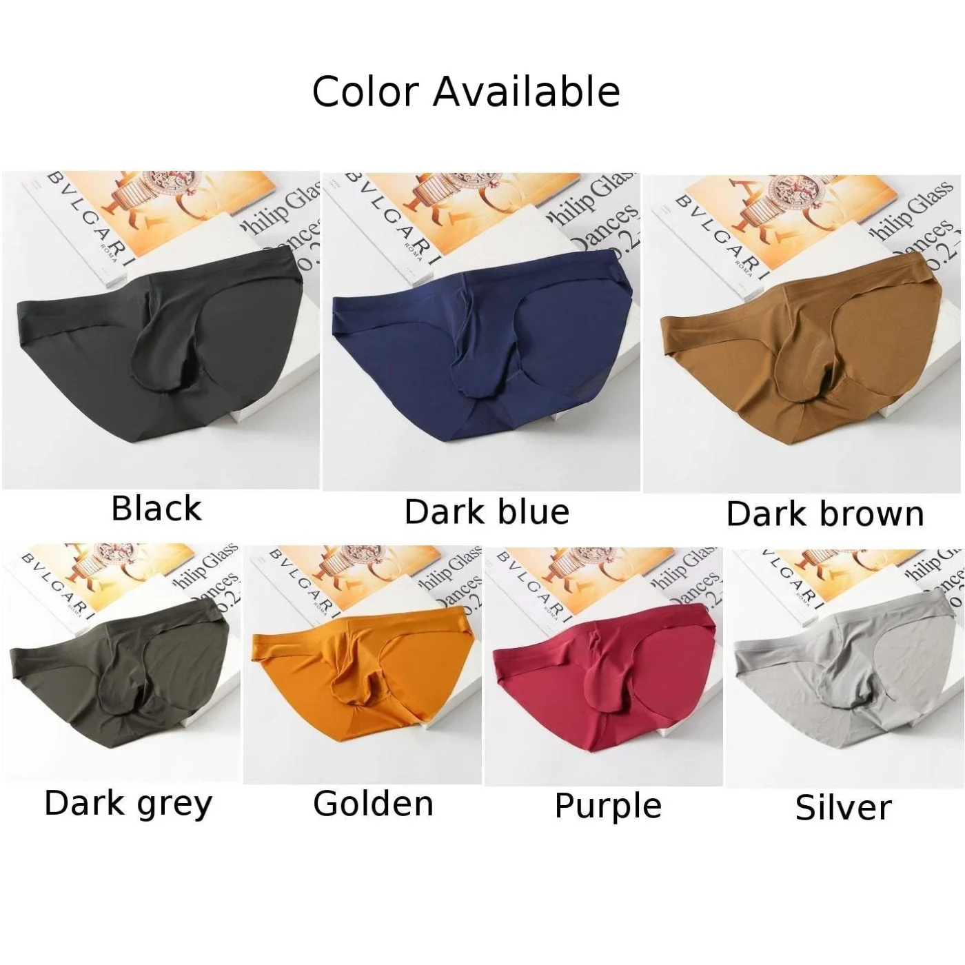 Mn and Respirant Ice injLow Rise Bikini for Men, Bulge Powder, Gstring Briefs, String Underwear, Silver