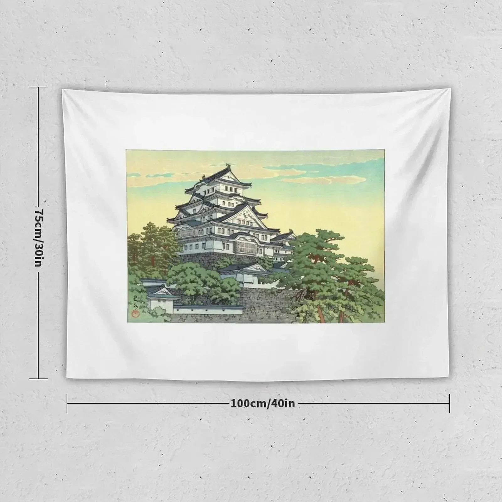 Kawase Hasui Pacific Transport Lines Himeji Castle Tapestry Bedroom Decorations Home Decor Accessories Tapestry