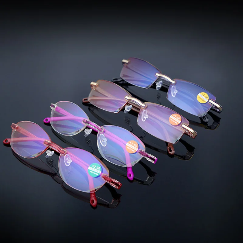 Gafas de lectura ultraligeras sin montura para hombre y mujer, anteojos de lectura para ordenador, antirrayos azules, de negocios, lector de