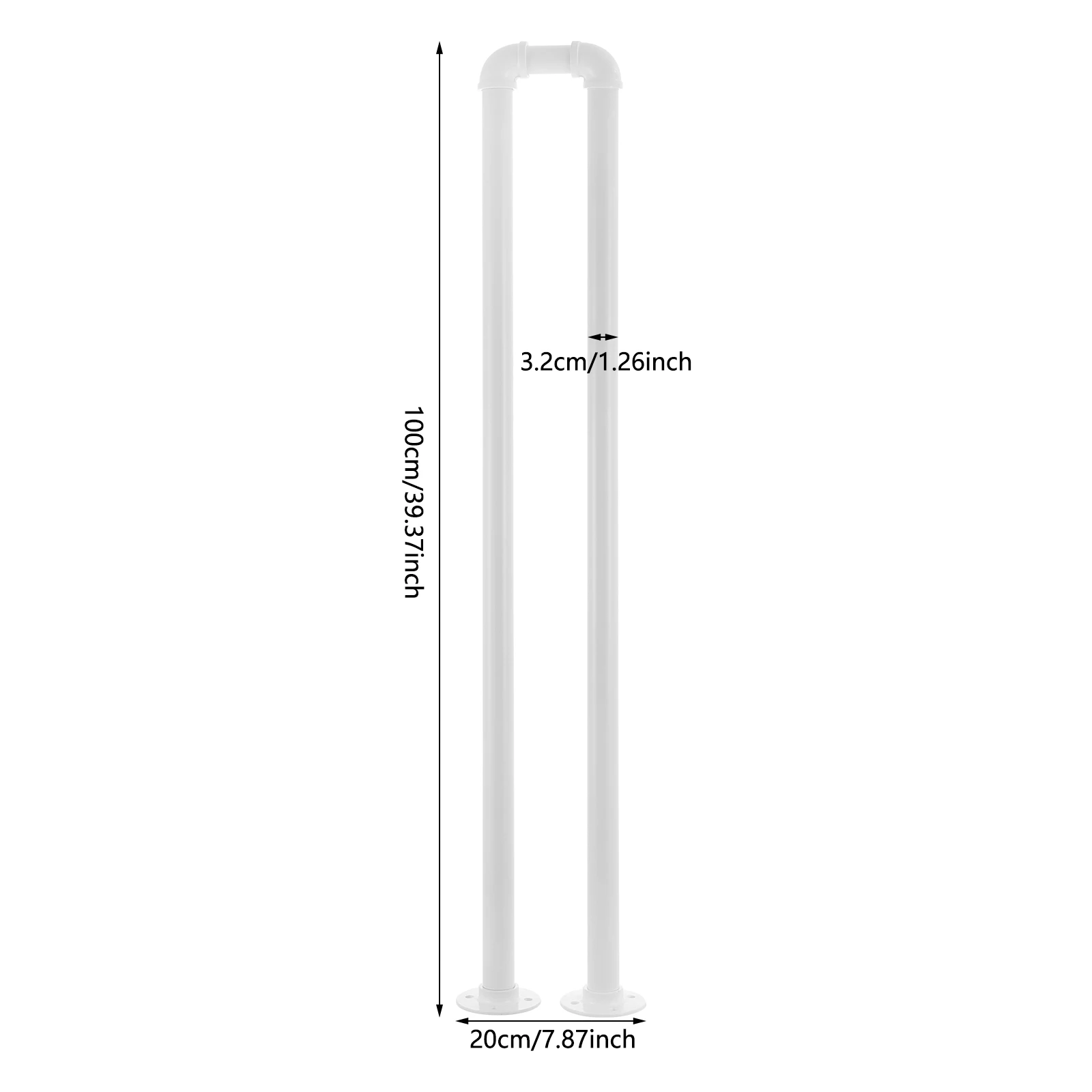 Corrimano per scale a forma di U da 100 cm Ringhiera industriale in acciaio al carbonio battuto Sicurezza antiscivolo per loft da giardino