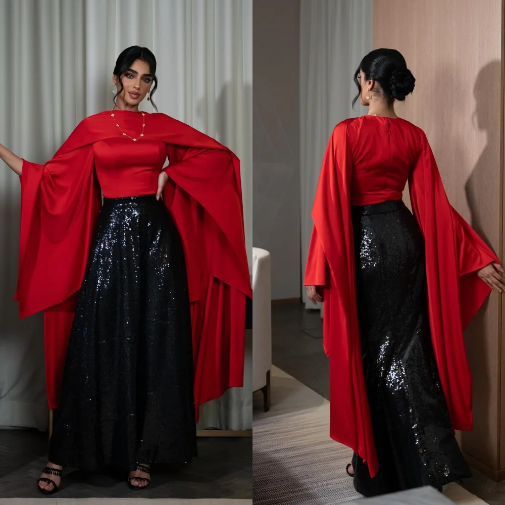 

Customized Evening Sexy Casual Jersey Draped Pleat Ruffles Clubbing A-line Boat Neck Bespoke Occasion Gown Long Dresses