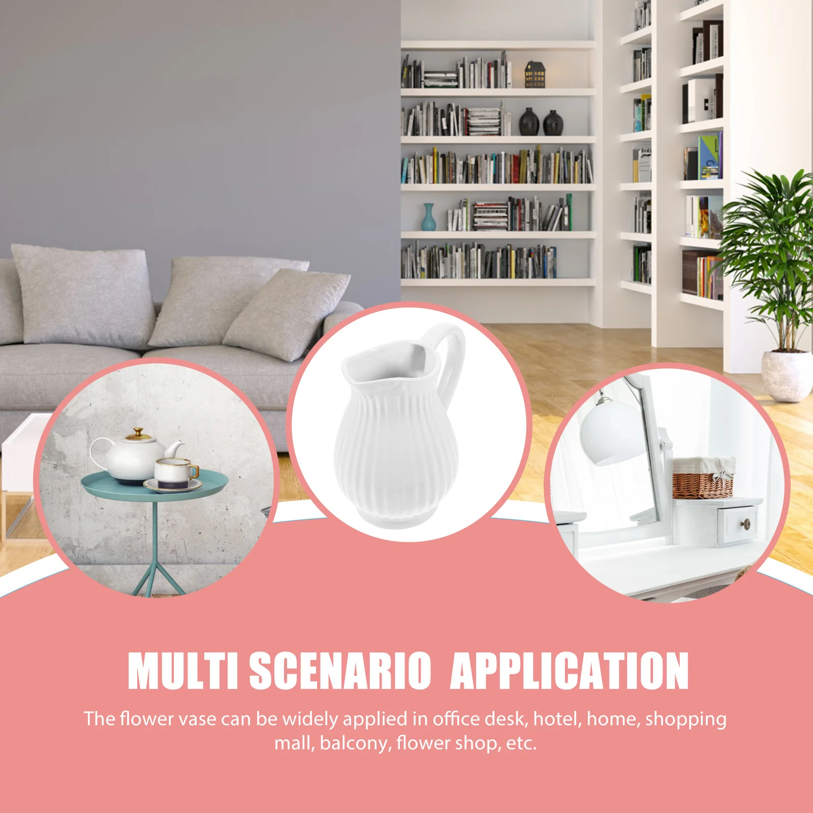 

Ceramic Pitcher Vase Vintage Milk Jug Style Decorative Flower Vase for Home Office Room Decor Farmhouse Floral Arrangement