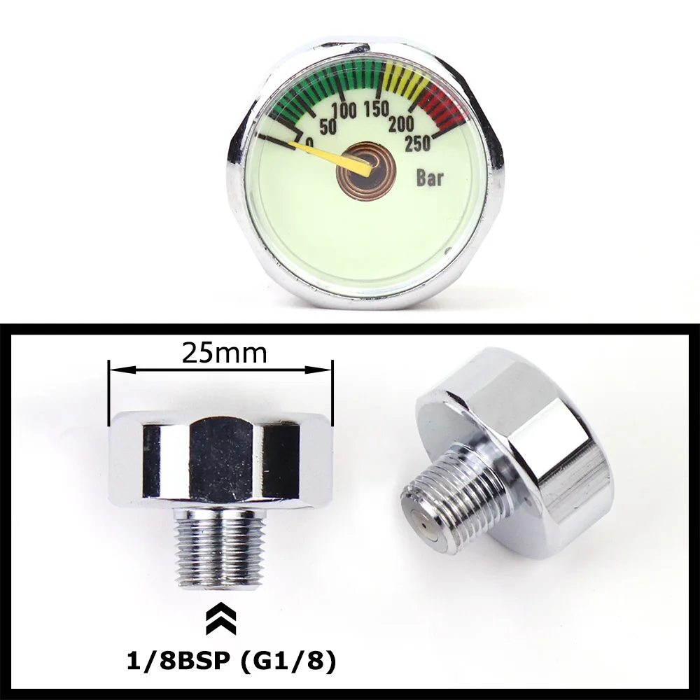 Mini manómetro de aire Micro manómetro, rosca 1/8BSP(G1/8) 1/8NPT M10 M8 | 30PSI 300PSI 5000PSI 6000PSI 350BAR