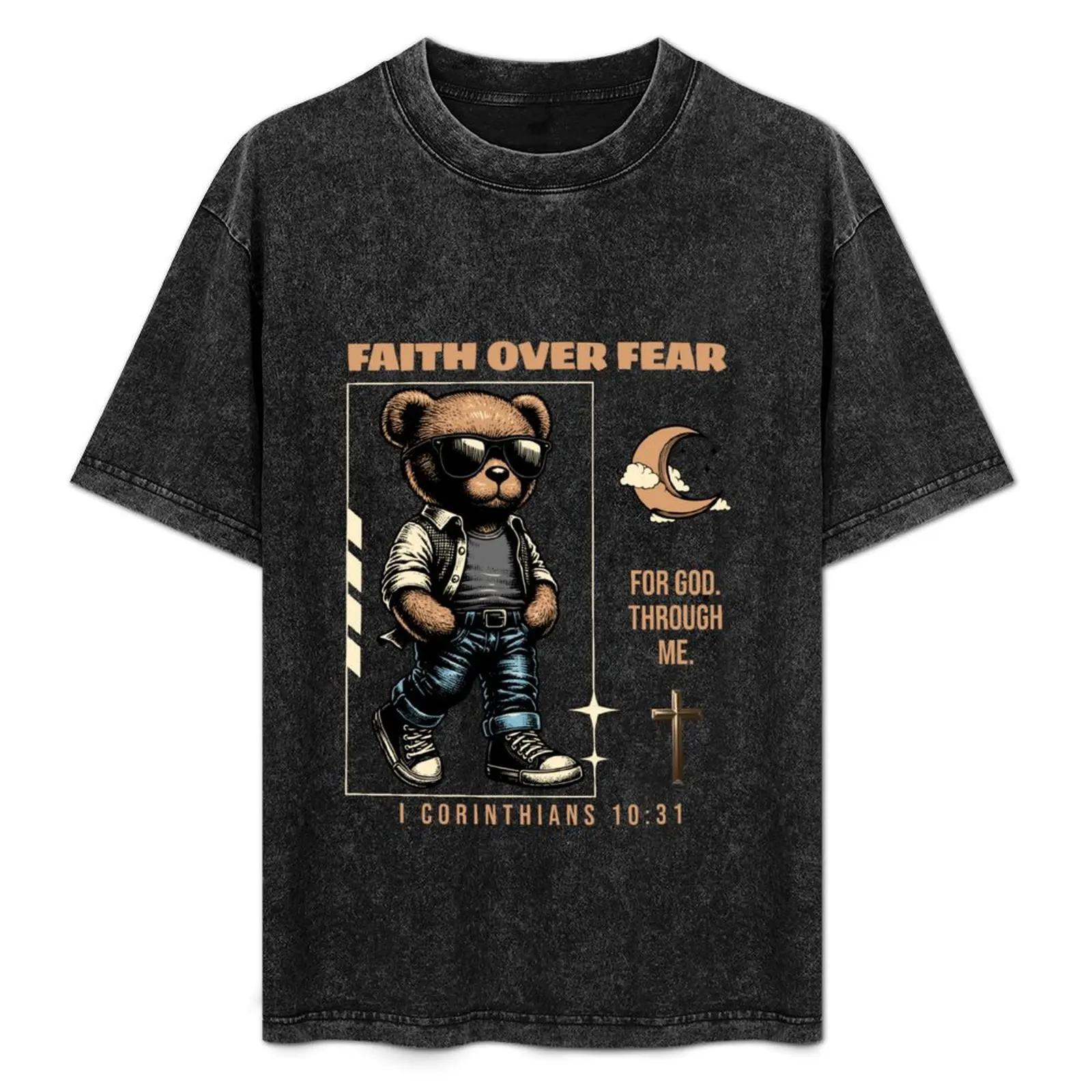 

Faith Over Fear. For God. Through Me. T-Shirt Quick Dry Training Short Sleeve Tee