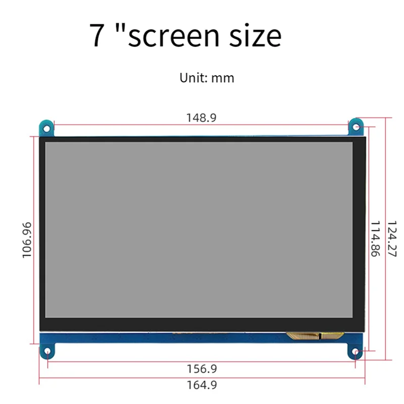 T24C para Raspberry Pi pantalla de 7 pulgadas Raspberry Pi5/4B pantalla táctil capacitiva IPS-interfaz Compatible 1024X600