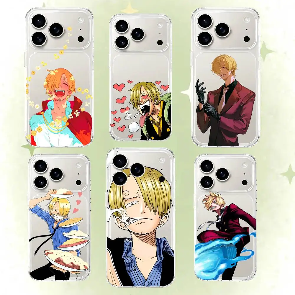 S-Sanji Handyhülle für iPhone 17 16 15 14 Plus 13 12 11 Pro Max Transparente Stoßfeste Rückseiten-Abdeckung