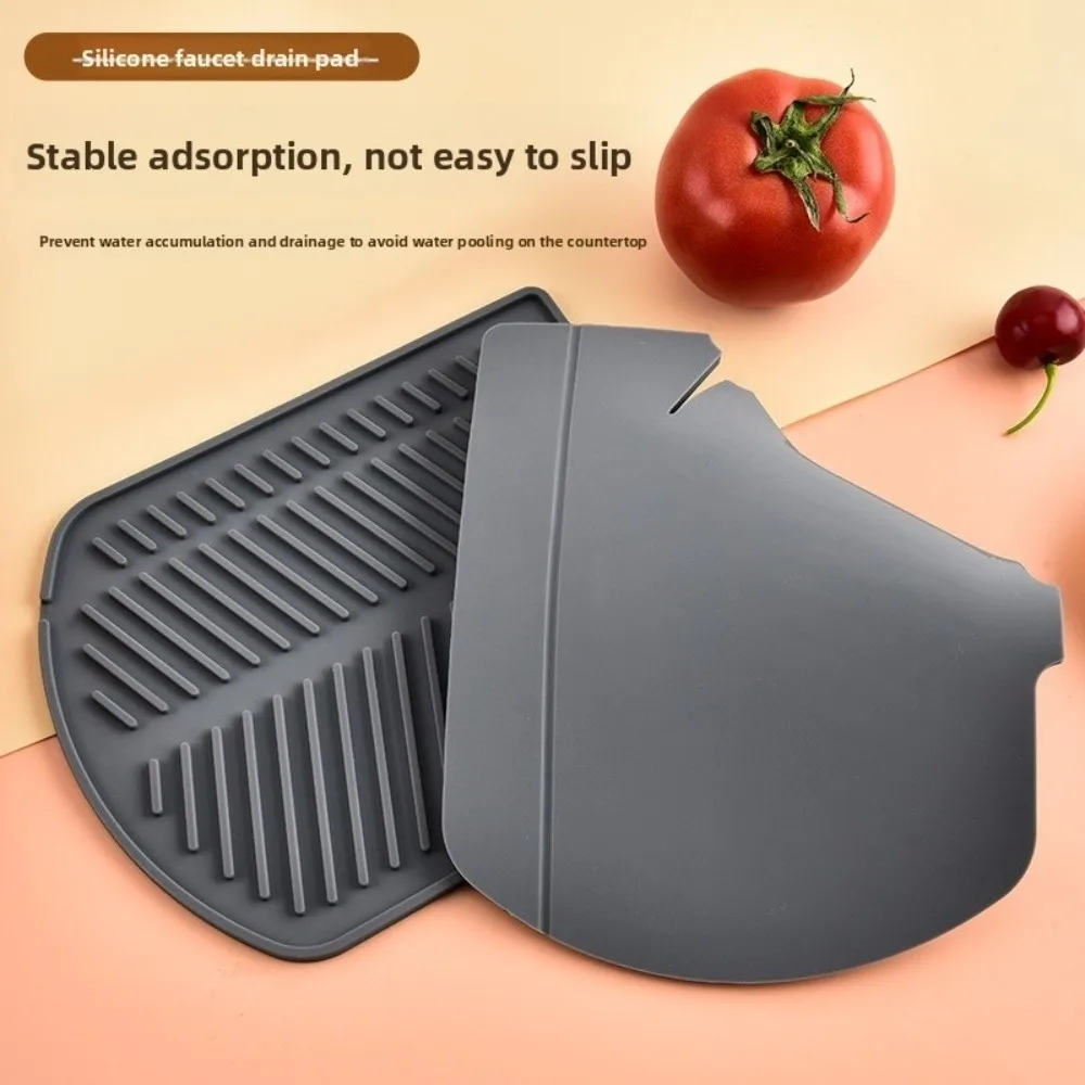 

Silicone Faucet Drain Pad Anti Slip Easy Clean Kitchen Sink Mat Water Catcher Splash-Proof Drain Drying Protector Bathroom Use