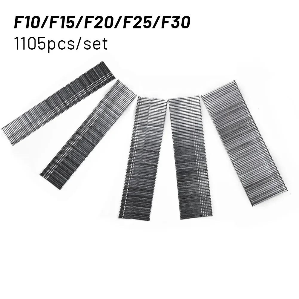 1105 Pcs Staples F15/F20/F25/F30 Straight Brad Nails For DIY Gardening Woodworking Home Improvement Hardware Fasteners Tools