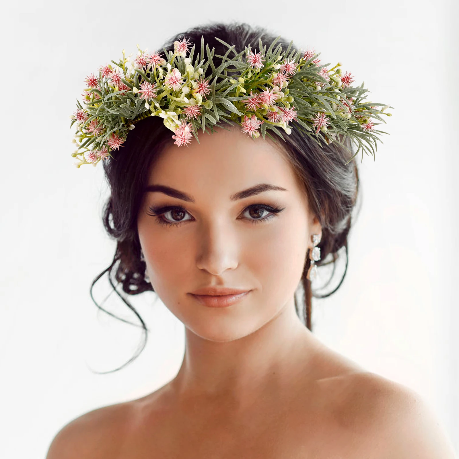 

Artificial Garland Women Bride Wedding Party Hair Accessories Girls Flower Crown Flower Girl Headpiece Bridal Piece