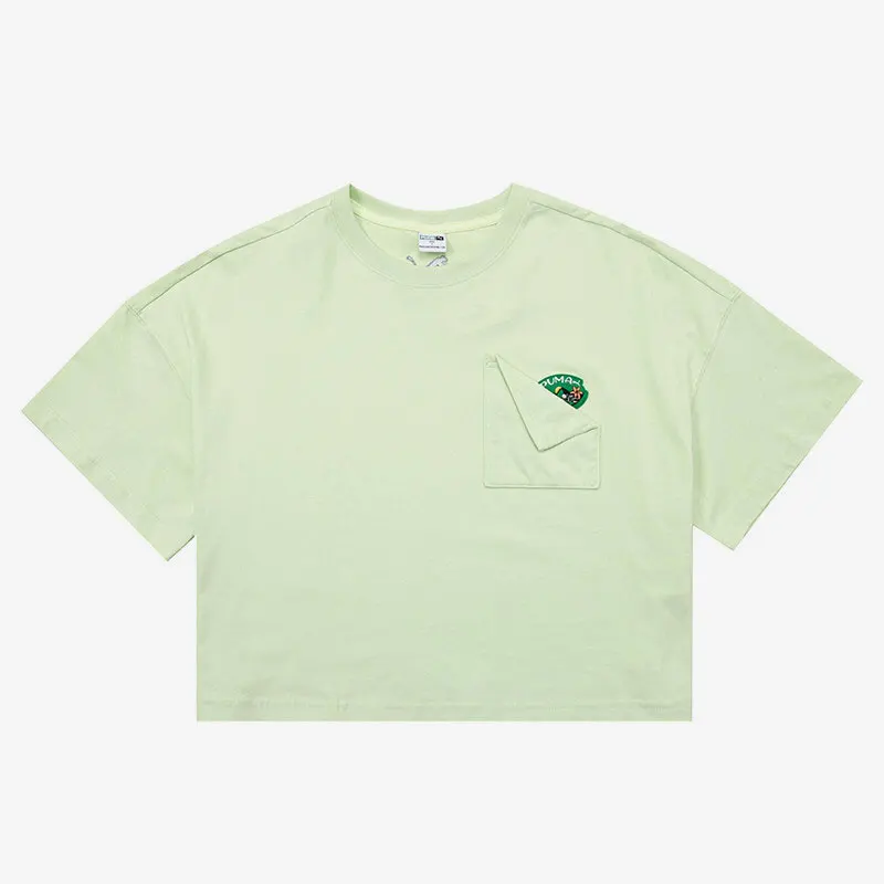 

Оригинальная летняя новая женская повседневная спортивная дышащая футболка Puma с короткими рукавами 536880-36